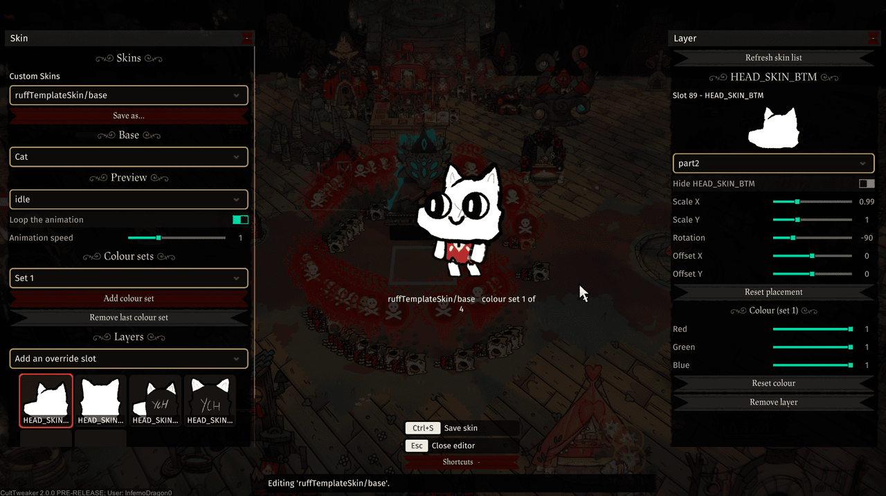 A follower form being edited slot by slot, the same format the browser builder exports
