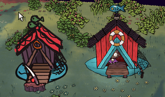 A vanilla structure replaced with custom artwork