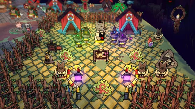A base built out with custom MiniMods structures and decorated followers